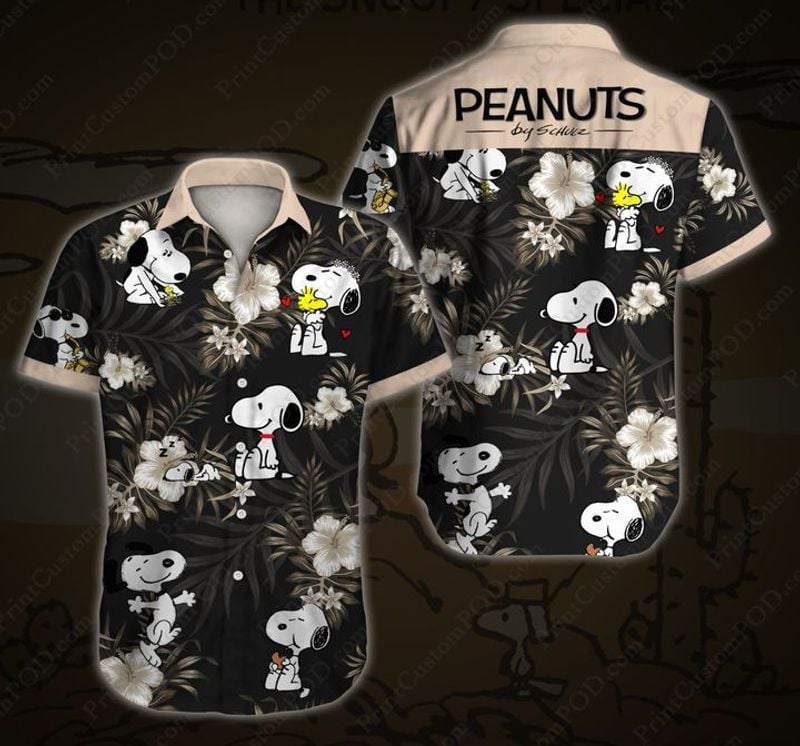Snoopy Cartoon Peanuts For Men And Women Graphic Print Short Sleeve Hawaiian Casual Shirt 83