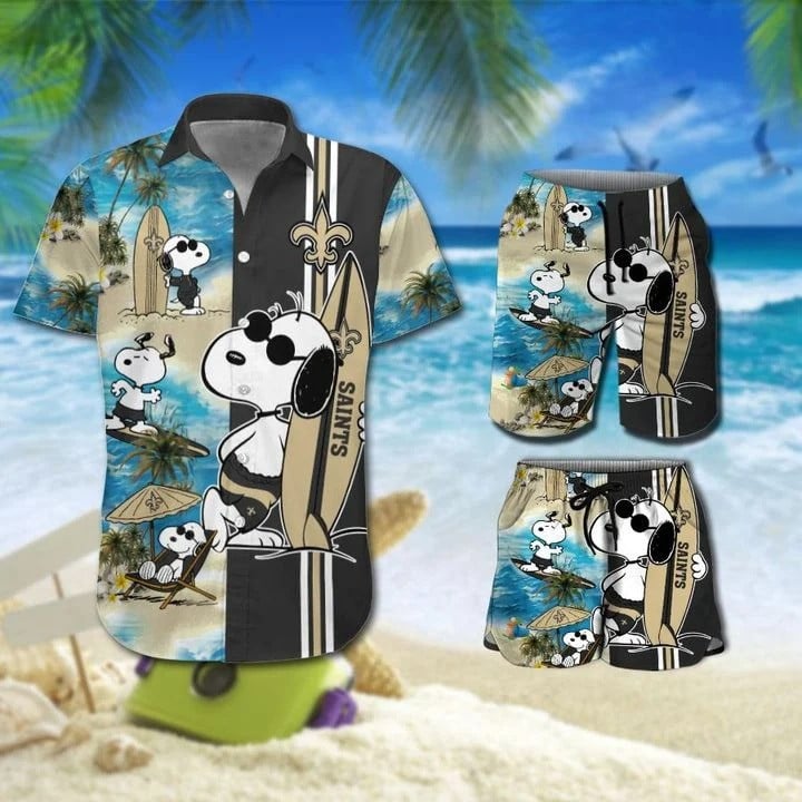 Snoopy And New Orleans Saints Hawaiian Shirt