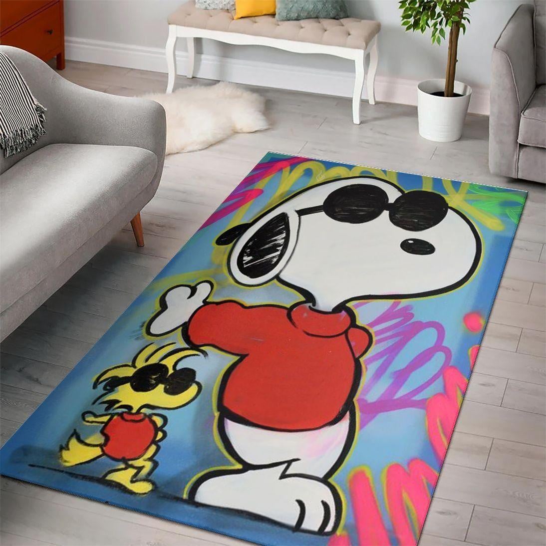 Snoopy Dog Area Rug Living Room And Bed Room Rug Gift Us Decor