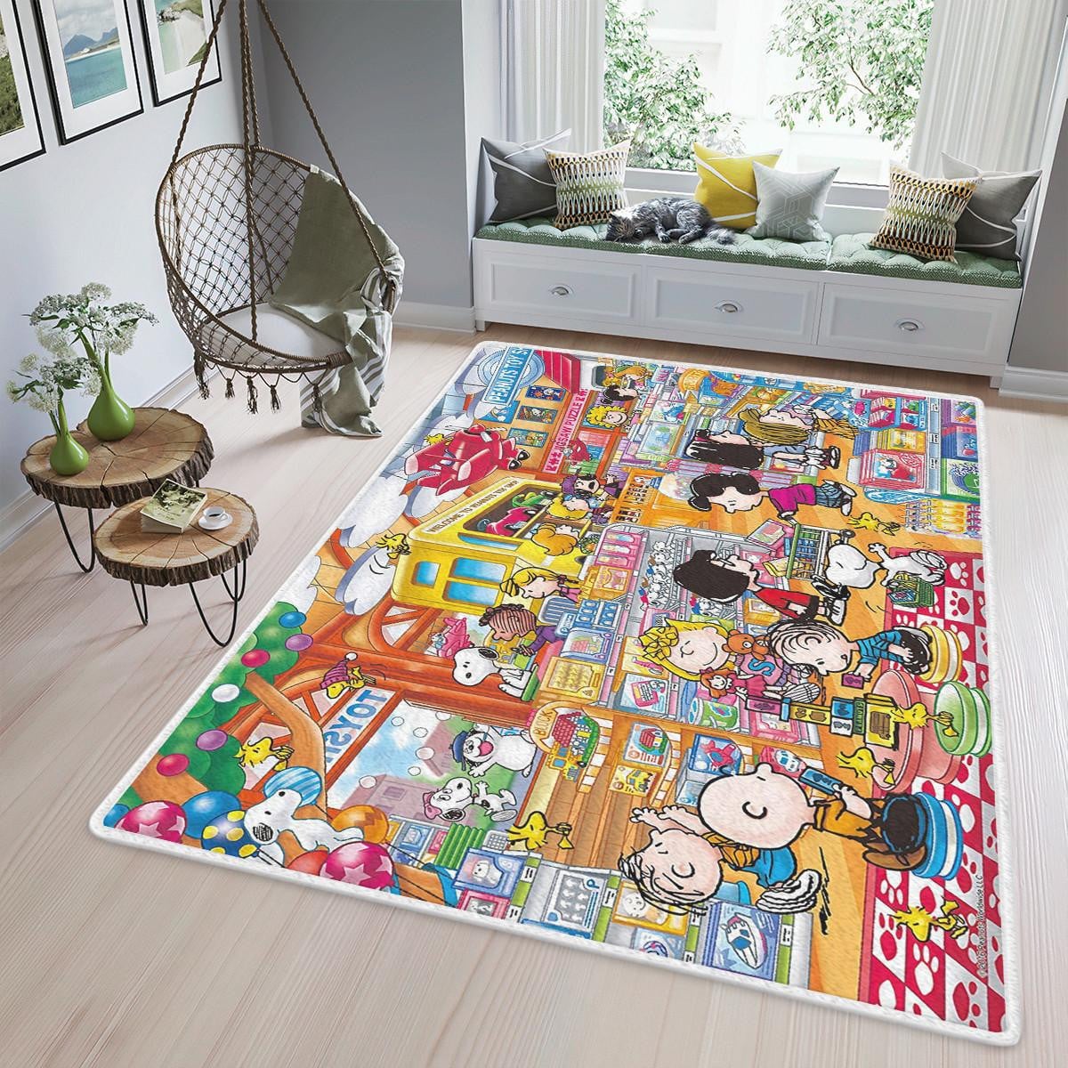 Snoopy Charlie Brown Peanuts Toyshop The Peanuts Cartoon Gift Lover Area Rug Living Room,snoopy The Peanuts Gift For Fan Rug Home Decor Floor Decor