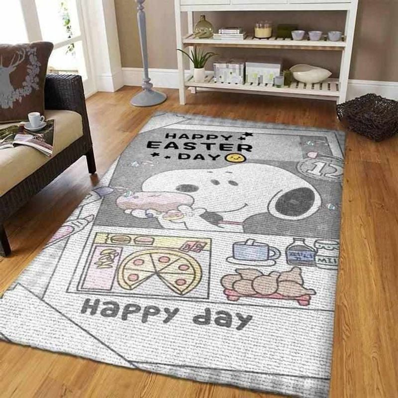 Snoopy Happy Easter Day Area Rug Living Room Rug Home Decor Floor
