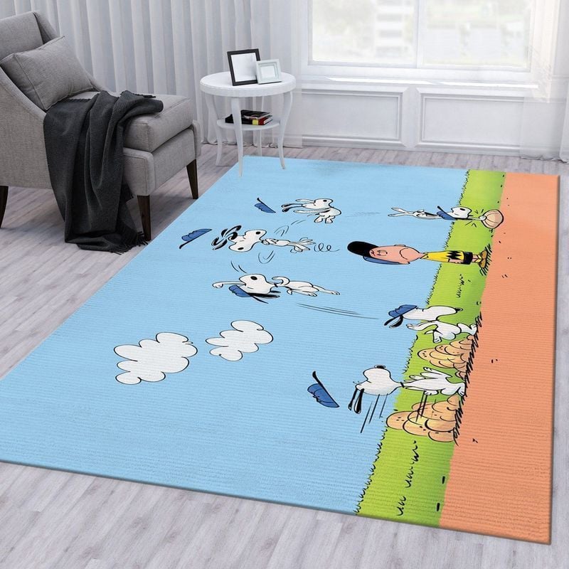 Snoopy Dog Area Rug Living Room And Bed Room Rug Gift Us Decor