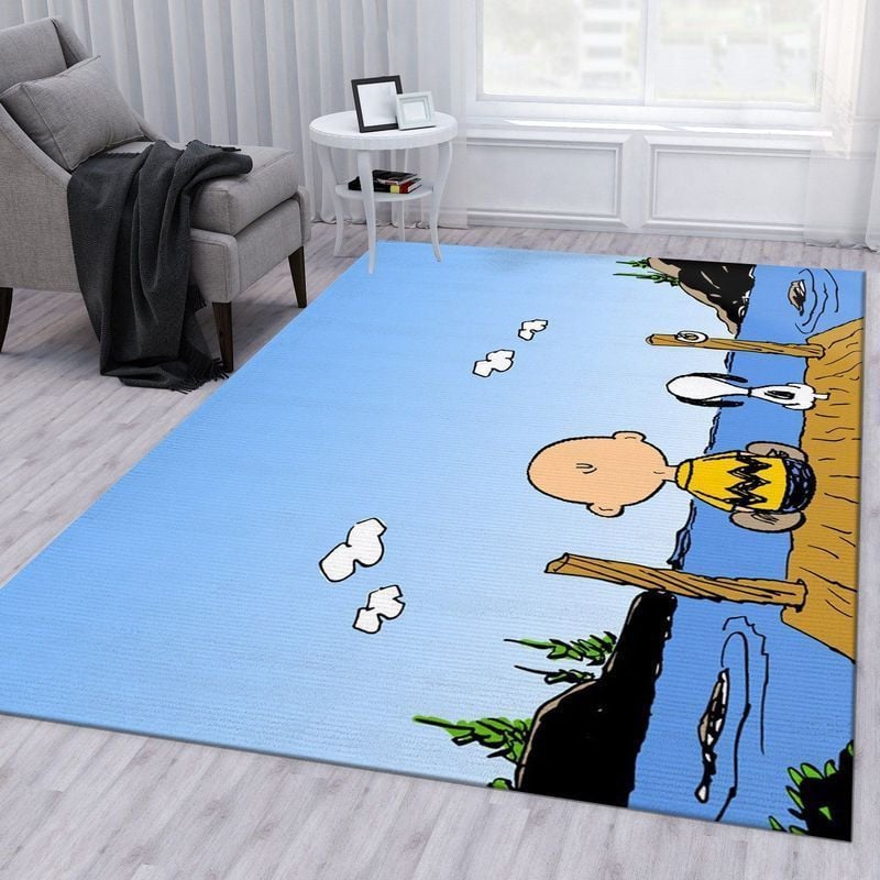 Disney Snoopy And Charlie Brown Area Rug Living Room Rug Home Decor Floor 1016