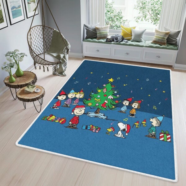 Happy Holiday Peanuts Snoopy And Friends123 Christmas Gifts Lover Area Rug Living Room,snoopy Gift For Fan Rug Home Decor Floor Decor 1471