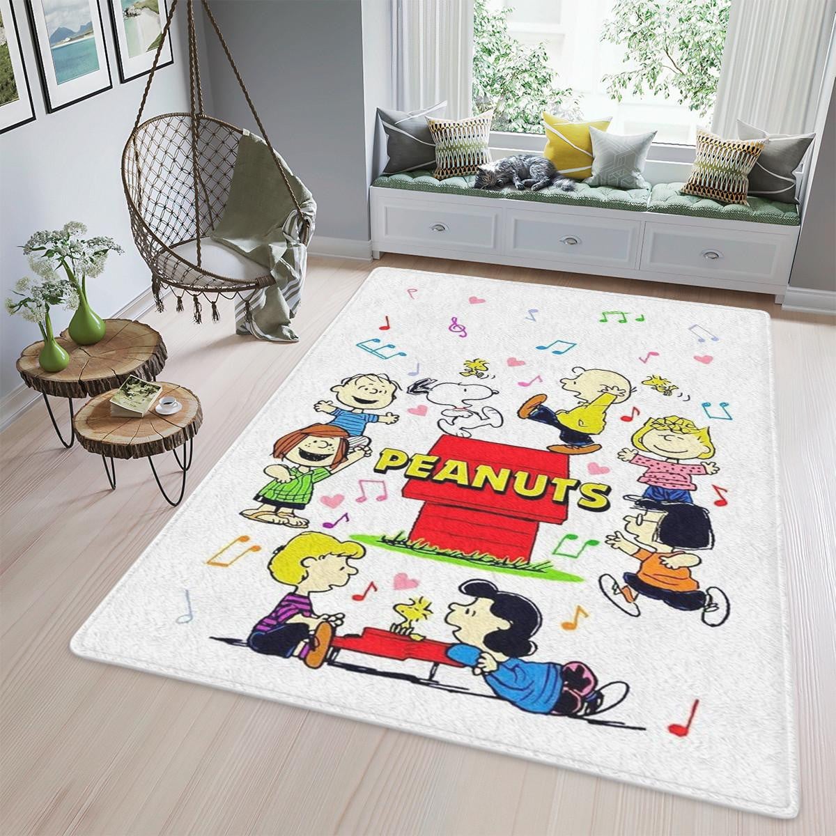 Snoopy Peanuts &amp; Friends 5 Fan Gift, Snoopy Peanuts &amp; Friends Rug Home Decor Floor Decor