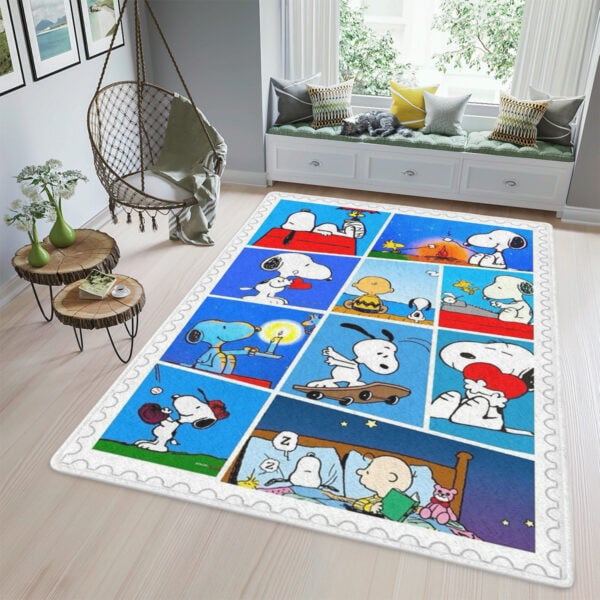 Peanuts Area Rug Living Room, Peanuts Snoopy Charlie Brown Woodstock Gift For Fan Rug Home Decor Floor Decor 1037