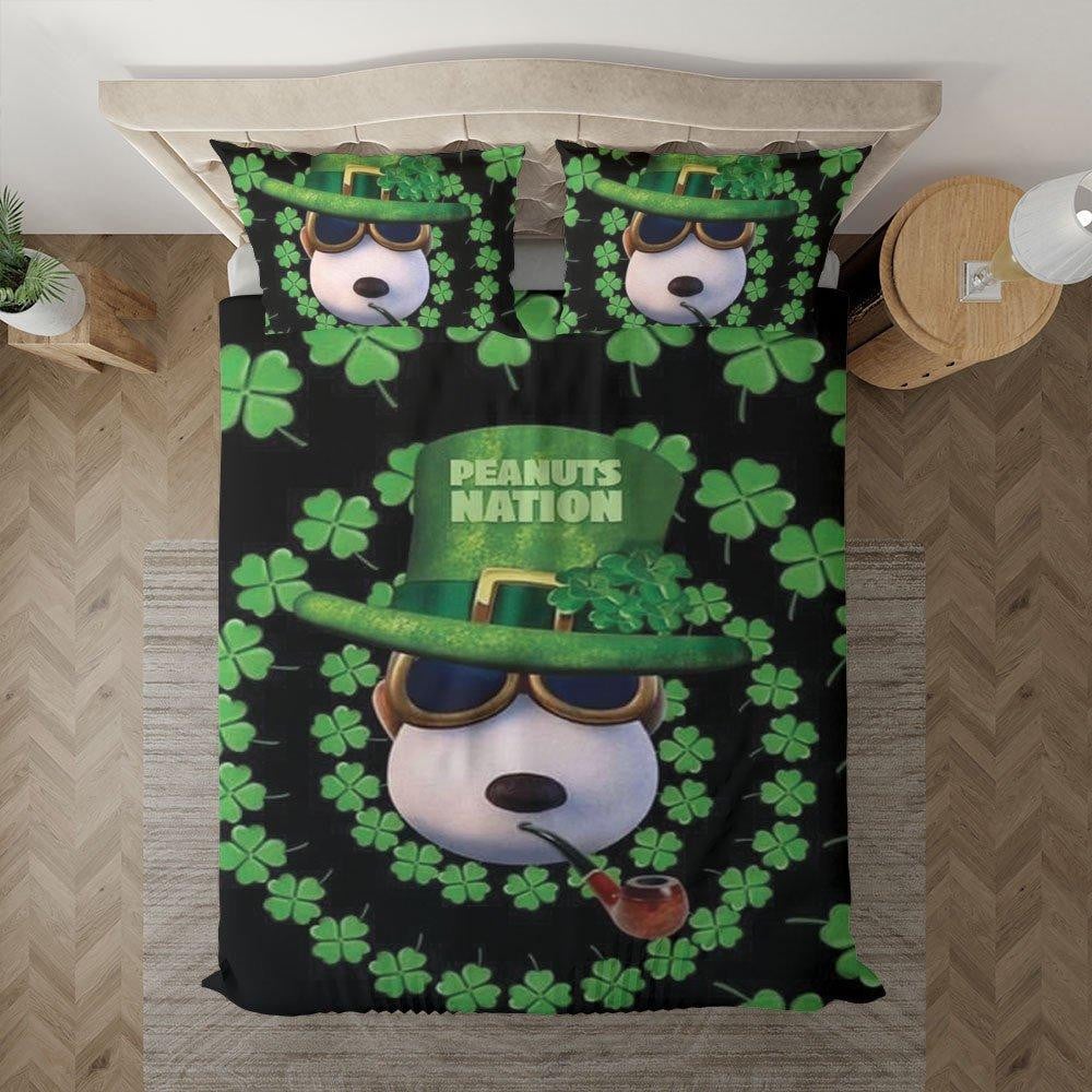 Snoopy The Peanuts Fan Gift, Peanuts Nation Gift, Snoopy And Shamrocks Happy Patrick's Day Duvet Quilt Bedding Set