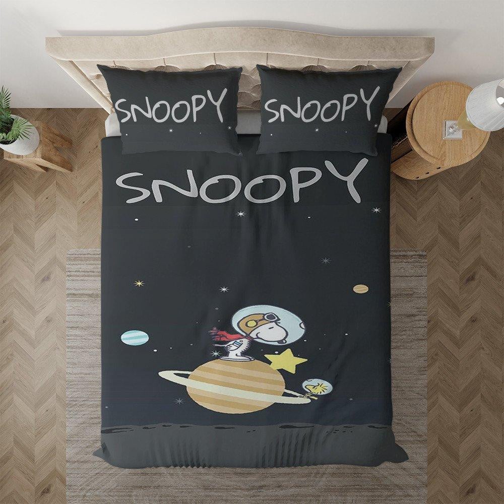Funny Snoopy Gift For Fan, Peanuts Snoopy Woodstock Duvet Quilt Bedding Set