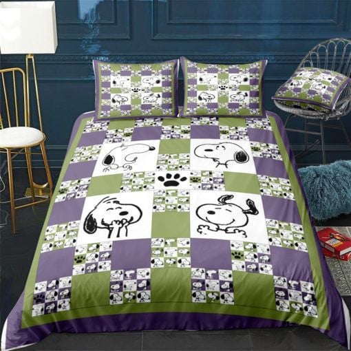 Cute Snoopy Pattern Duvet Quilt Bedding Set
