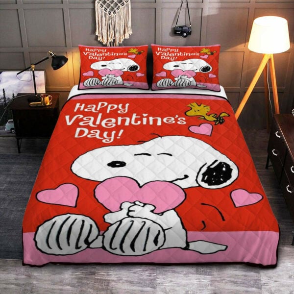 Snoopy Happy Valentine's Day From The Peanuts, Peanuts Twin Bedding, Snoopy Peanuts Duvet Quilt Bedding Set 939