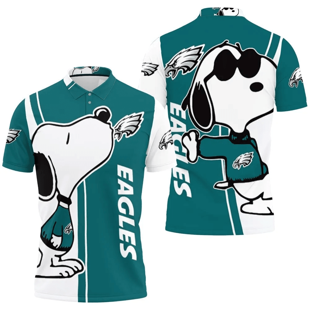 Mens & Womens Philadelphia Eagles Snoopy Lover 3D All Over Print Polo Shirt