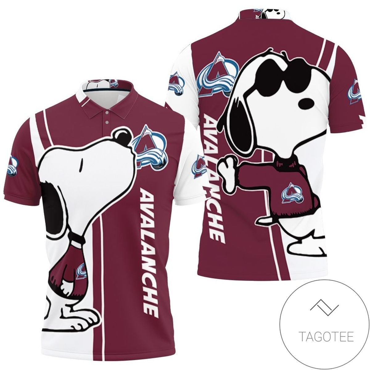 Mens & Womens Colorado Avalanche Snoopy Lover 3d Printed All Over Print Polo Shirt