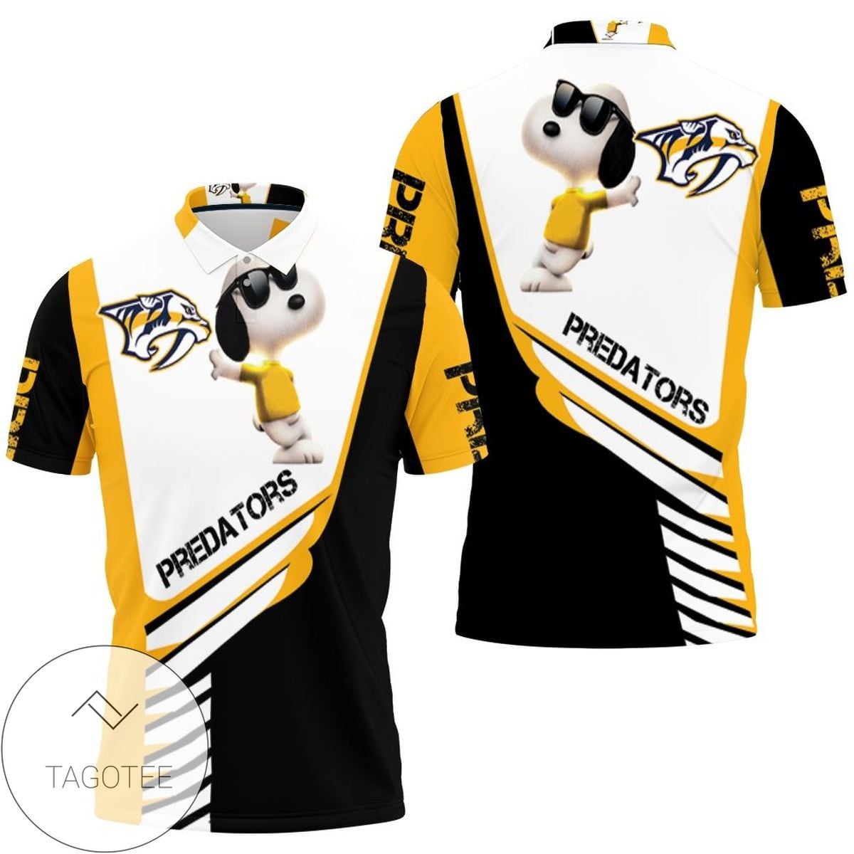 Mens & Womens Nashville Predators Snoopy For Fans 3d All Over Print Polo Shirt