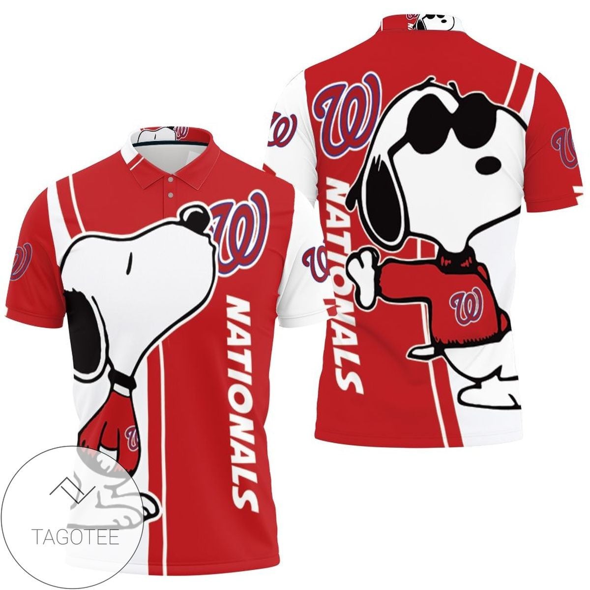 Mens & Womens Washington Nationals Snoopy Lover 3d Printed All Over Print Polo Shirt