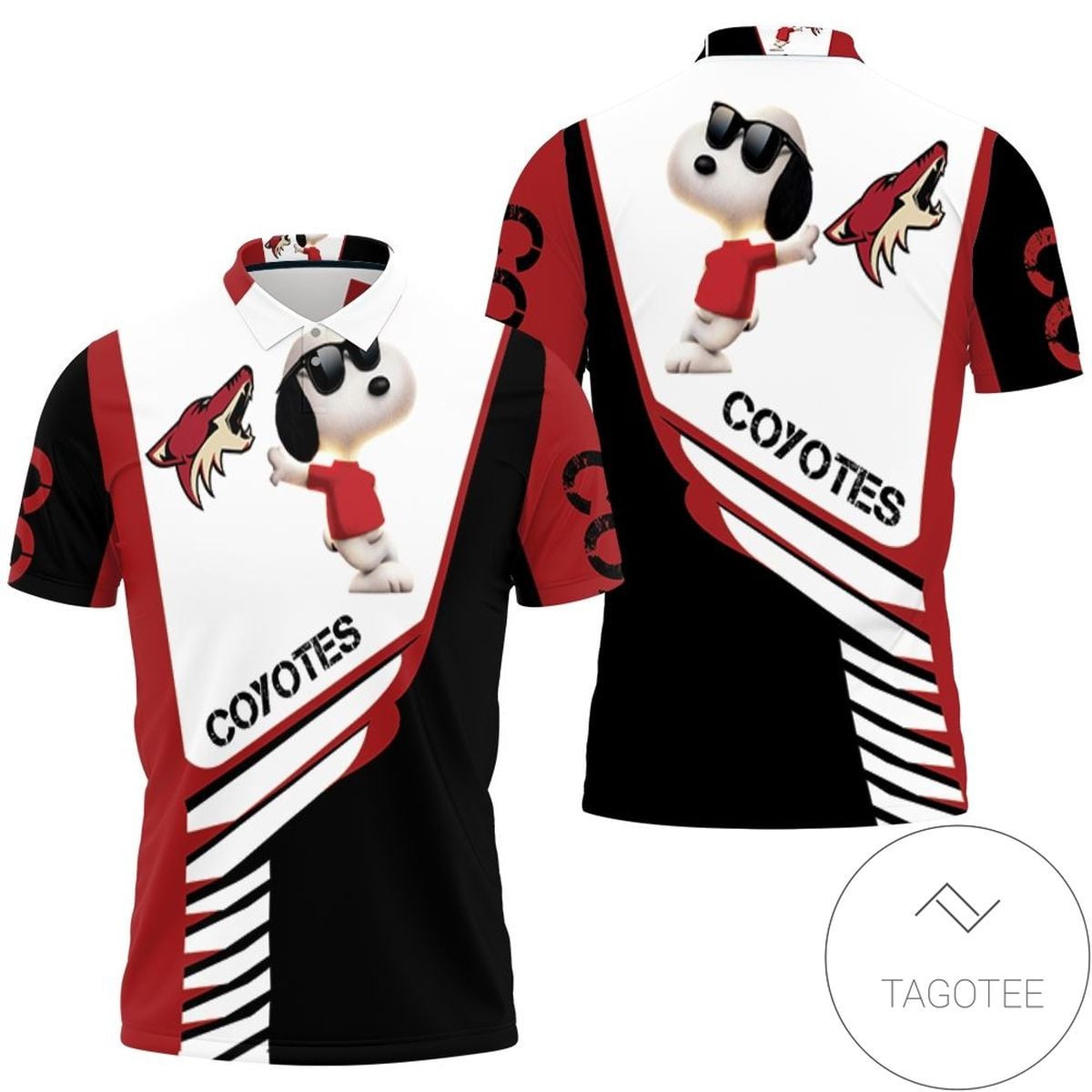 Mens & Womens Arizona Coyotes Snoopy For Fans 3d All Over Print Polo Shirt
