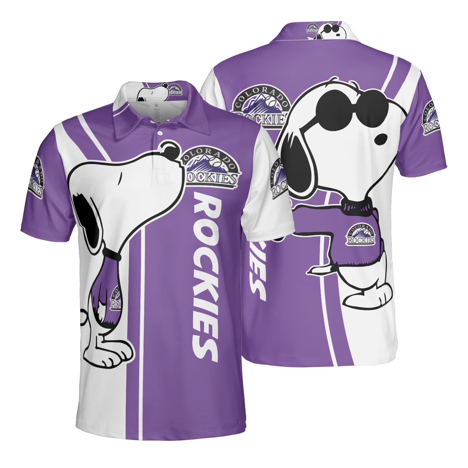 Mens & Womens Colorado Rockies Snoopy Lover 3d Printed All Over Print Polo Shirt