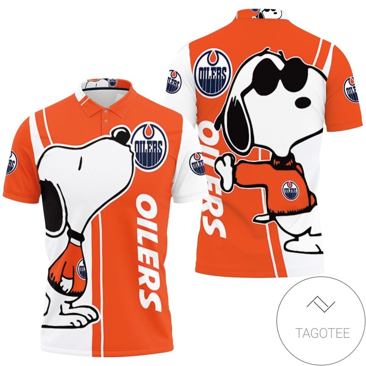 Mens & Womens Edmonton Oilers Snoopy Lover 3d Printed All Over Print Polo Shirt