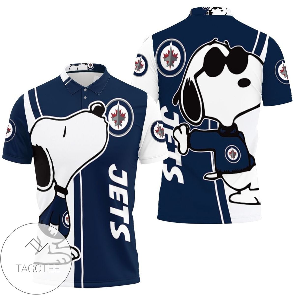 Mens & Womens Winnipeg Jets Snoopy Lover 3d Printed All Over Print Polo Shirt