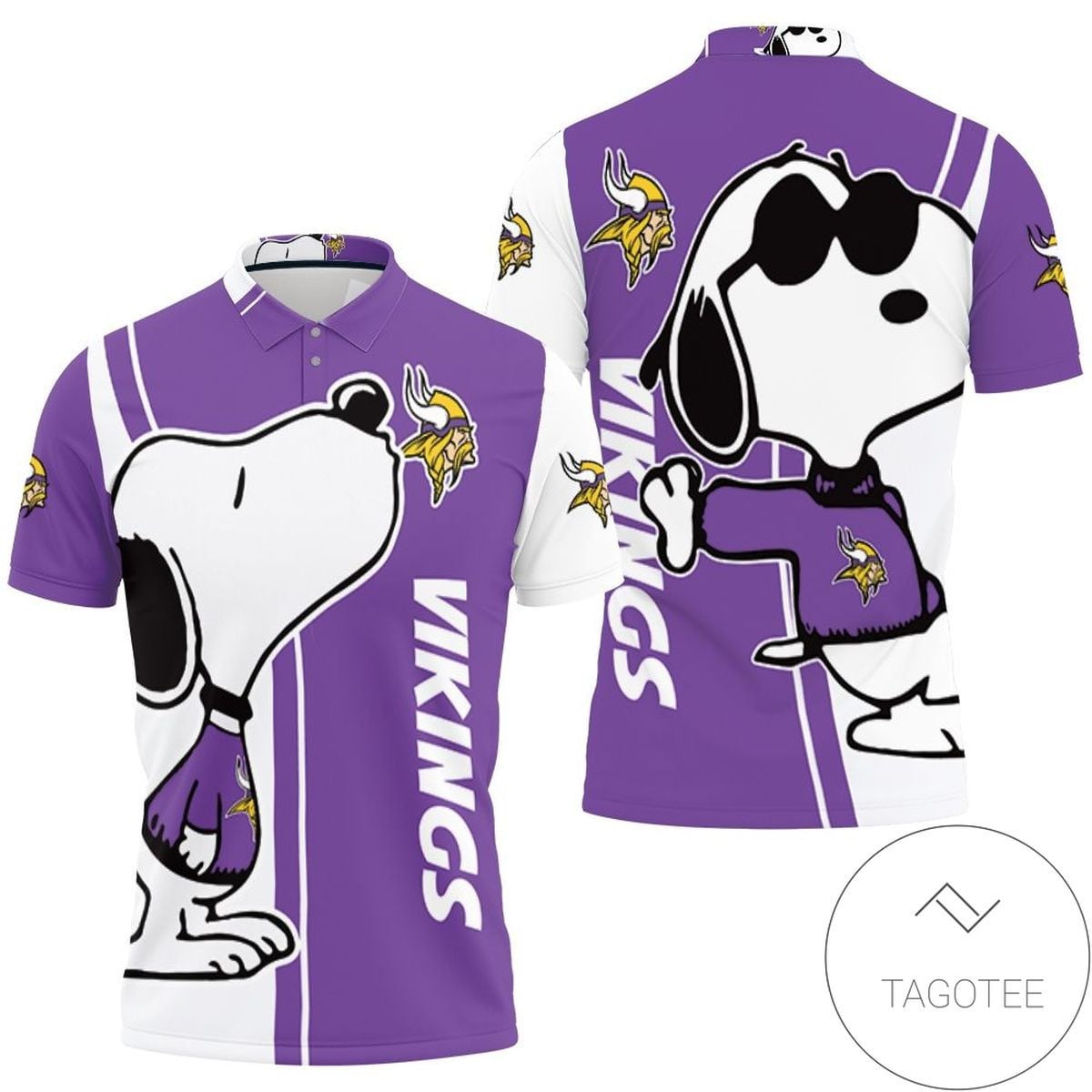 Mens & Womens Minnesota Vikings Snoopy Lover 3d Printed All Over Print Polo Shirt