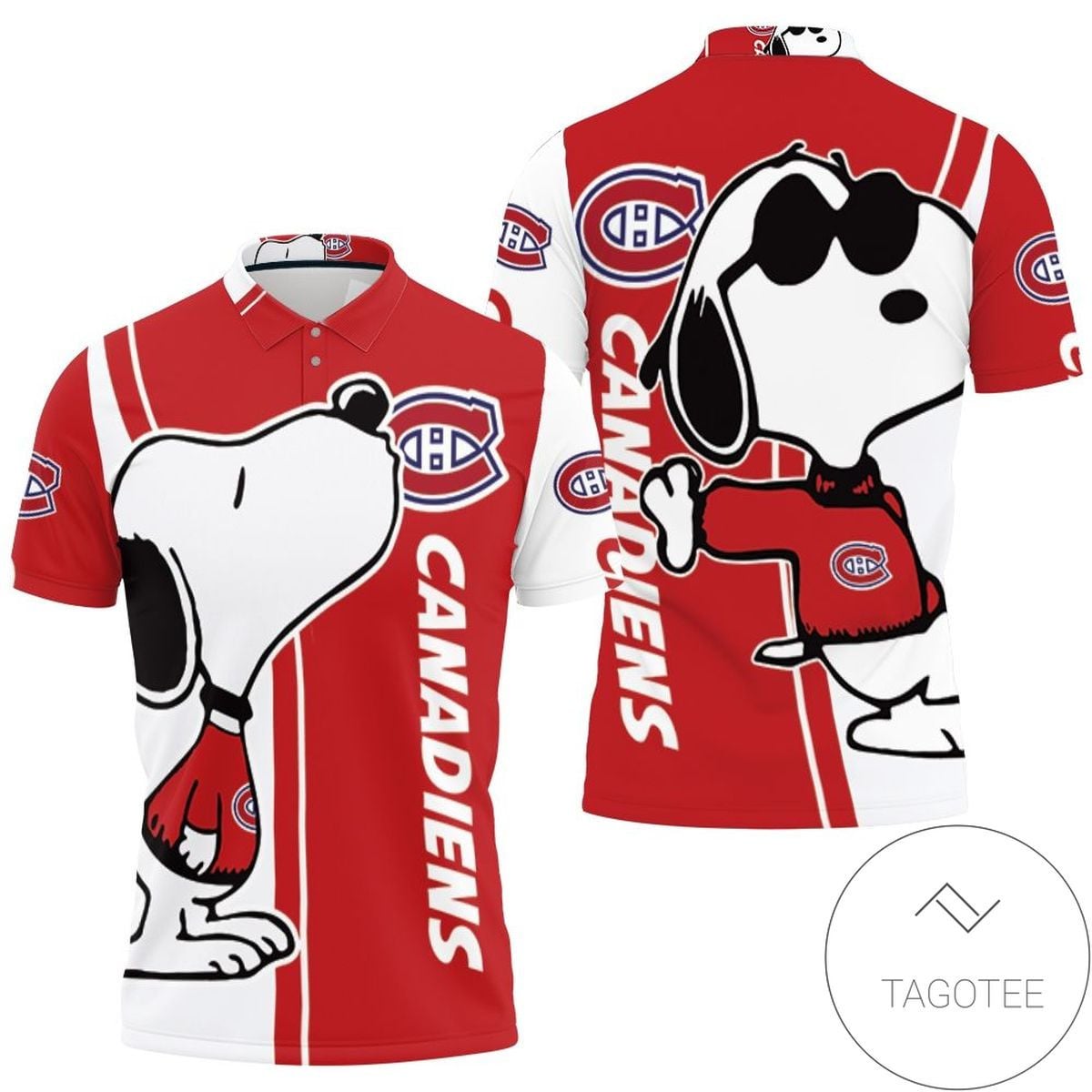 Mens & Womens Montreal Canadiens Snoopy Lover 3d Printed All Over Print Polo Shirt
