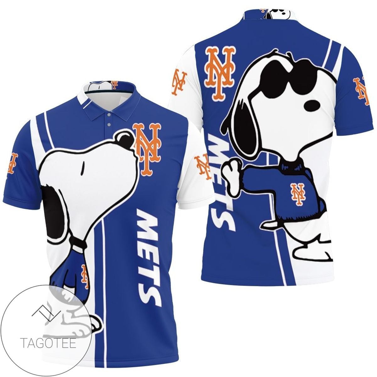 Mens & Womens New York Mets Snoopy Lover 3d Printed All Over Print Polo Shirt