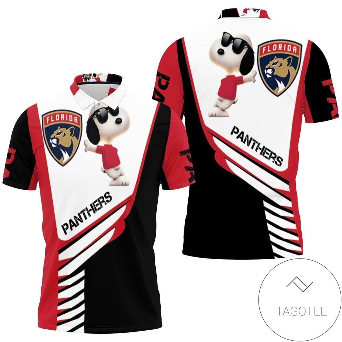 Mens & Womens Florida Panthers Snoopy For Fans 3d All Over Print Polo Shirt