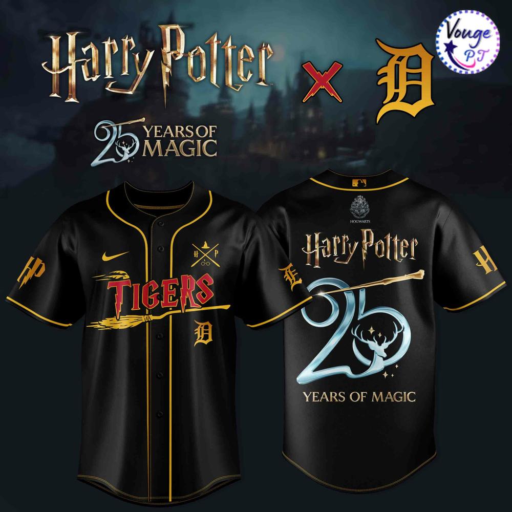 Detroit Tigers x Harry Potter – 25 Years of Magic New Baseball Jersey 