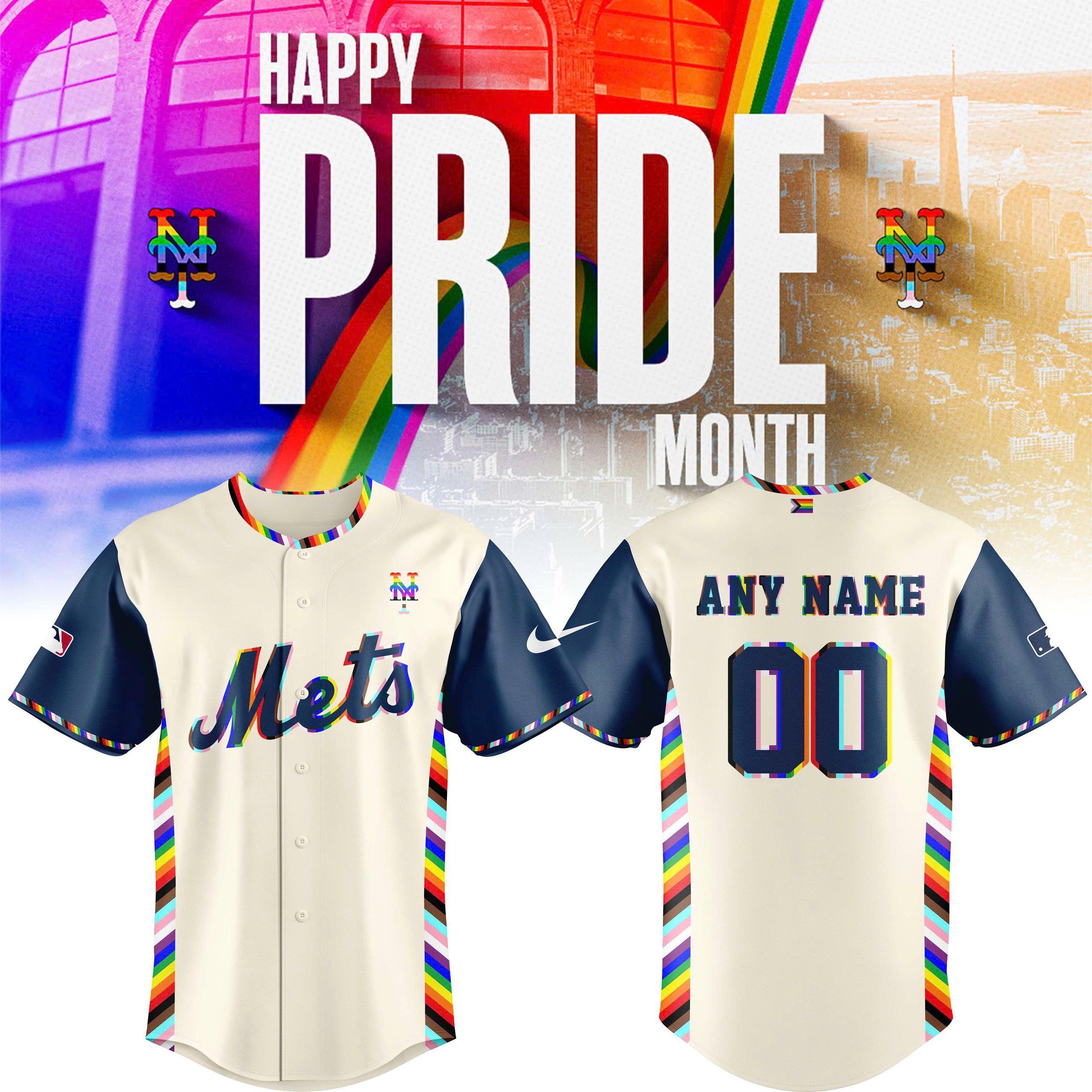 New York Mets Pride Jersey Custom Name Number 