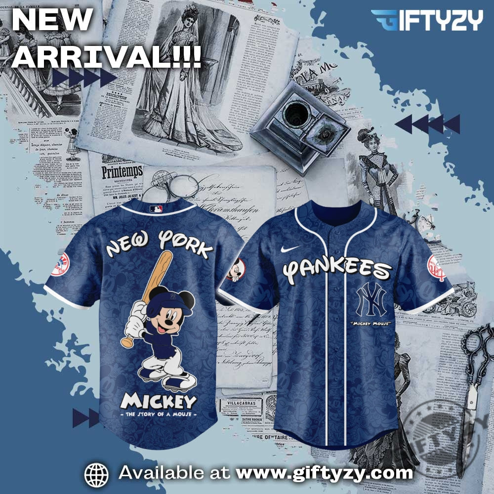 New York Yankees Mlb Baseball X Disney Mickey Mouse Night Game Jersey 