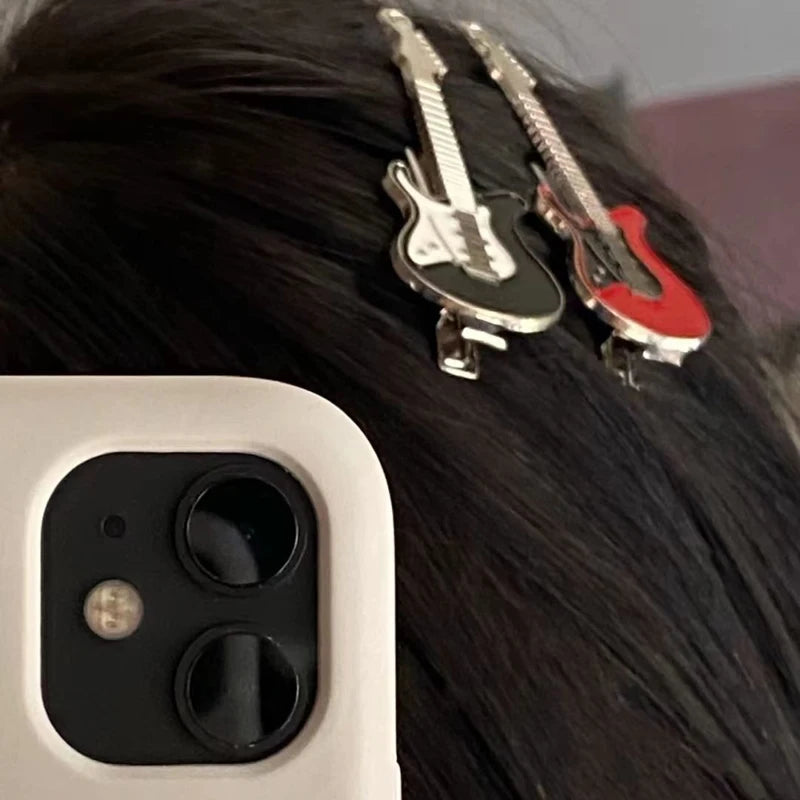 Y2K Colorful Guitar Metal Hair Clip for Women Harajuku Funny Cute Duckbill Clip Barrettes Fashion Girl's Hair Accessories Gifts