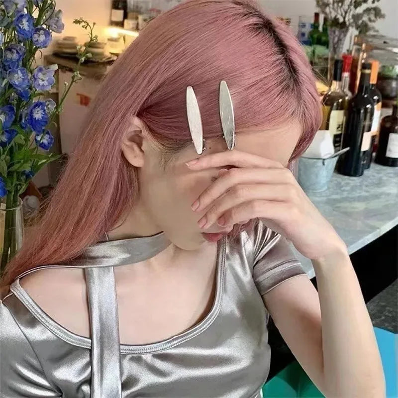 24Pcs/Set Y2K Silver Metal Hair Clips for Women And Girls Star Hair Accessories Multiple Styles Seamless Duckbill Hairpins