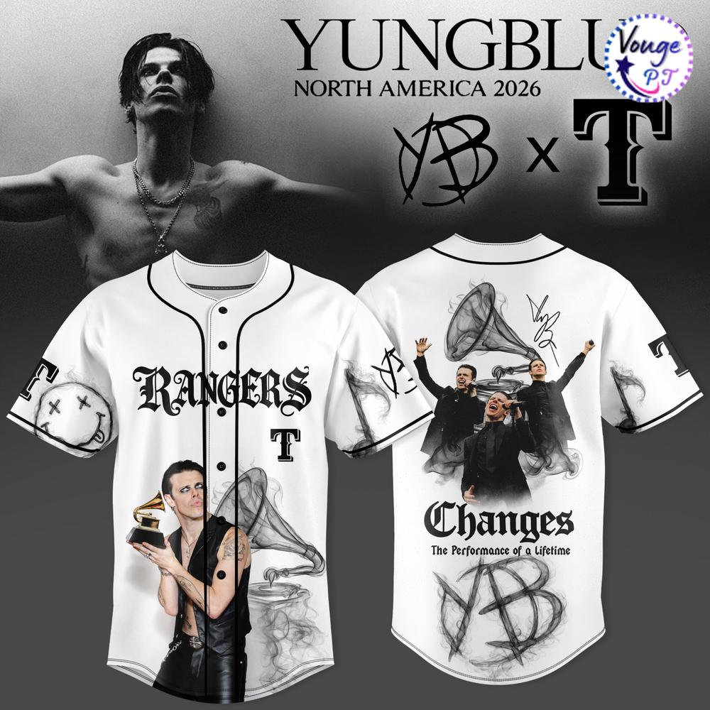 Texas Rangers x Yungblud North America 2026 Tour Baseball Jersey 