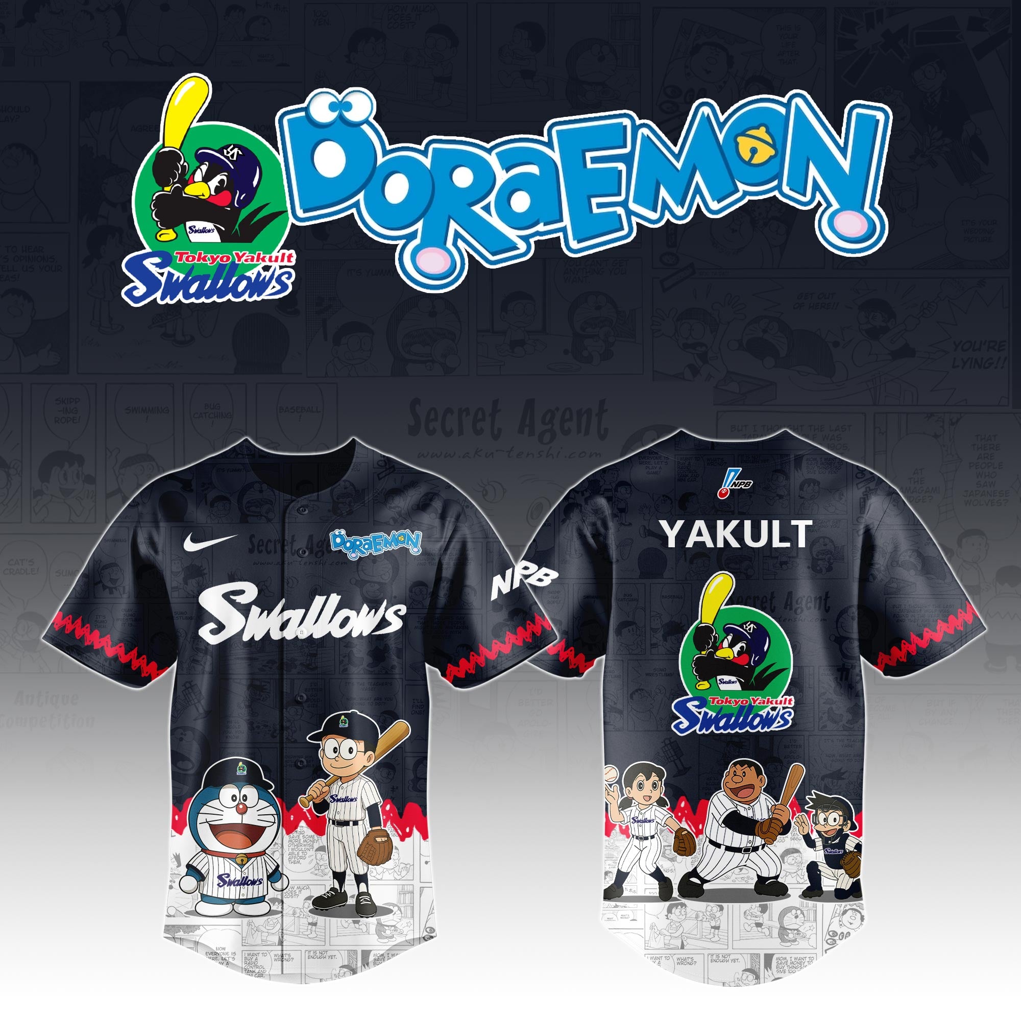 Yakult Swallows Doraemon Special Edition Jersey 