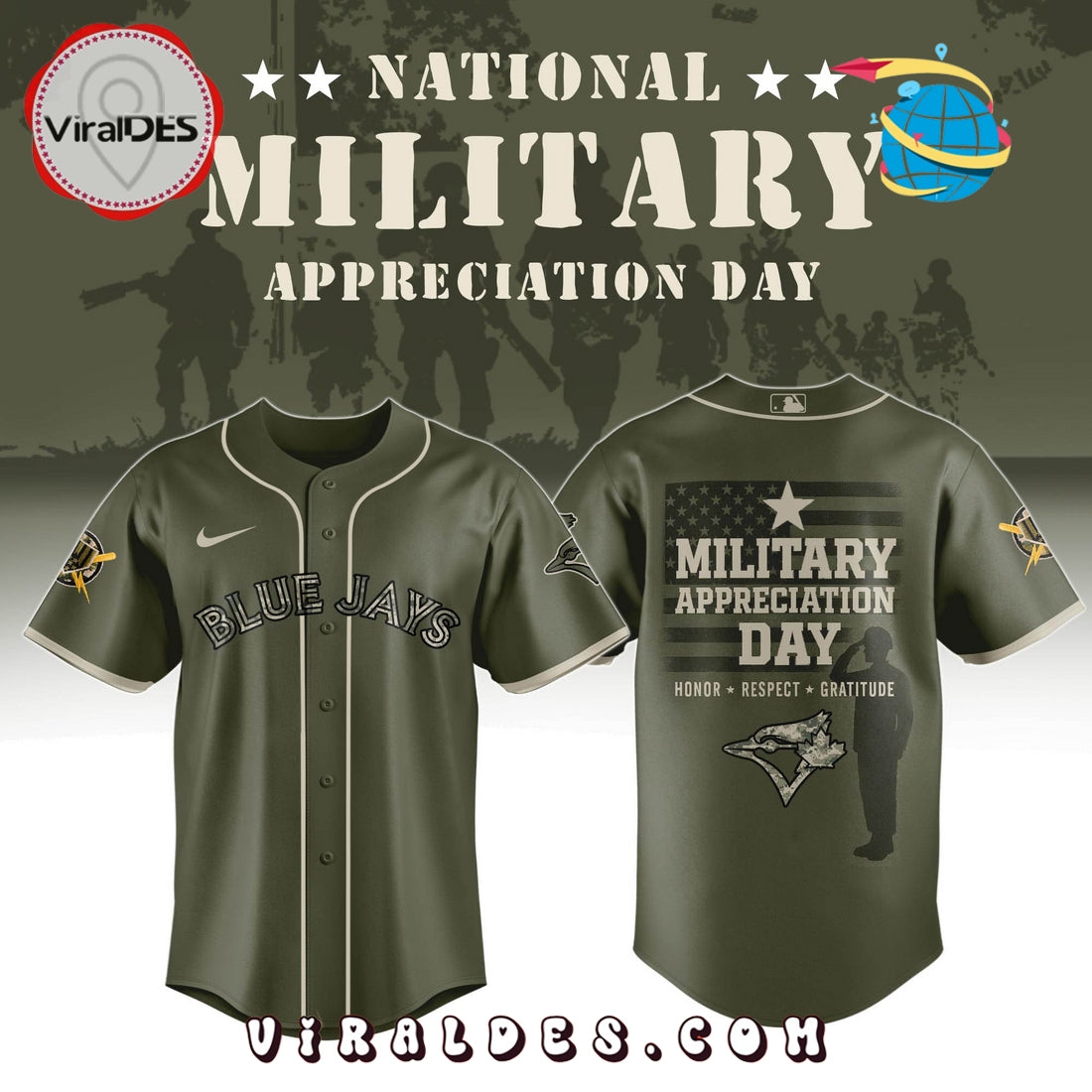 Toronto Blue Jays MLB Military Appreciation Day Baseball Jersey